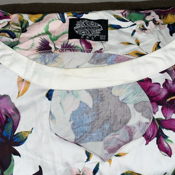 H & R London Hearts & Roses Floral Cut Out Tea Dress - Picture 4 of 8